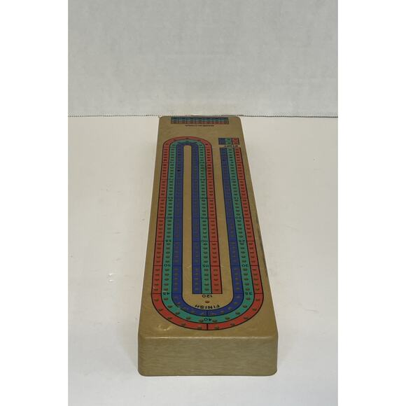 Vintage Plastic Cribbage Board Game Set w Pegs & Storage Case - Picture 6 of 8